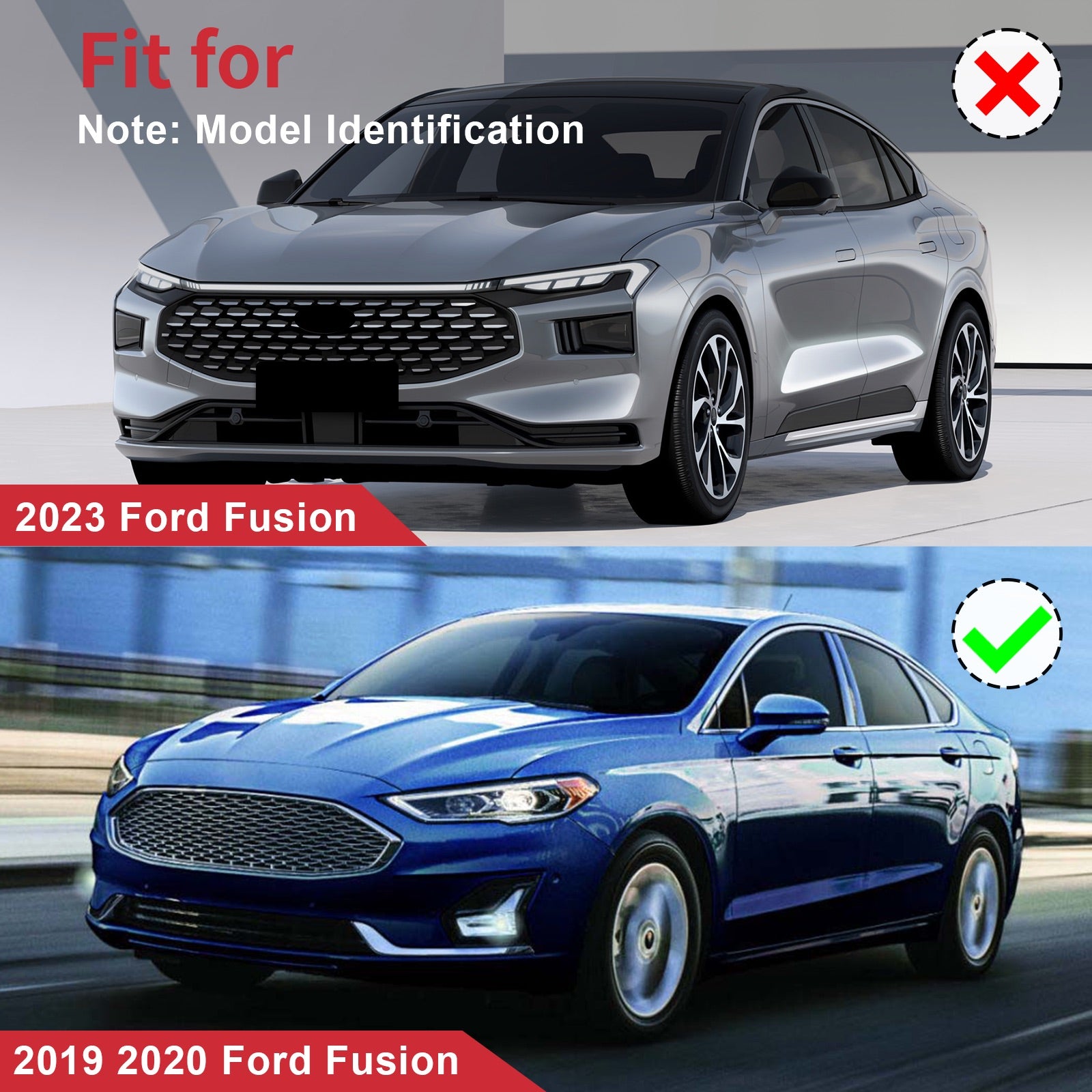 For 2019 2020 Ford Fusion Front Upper Bumper Grille Chrome Honeycomb Mesh Grill