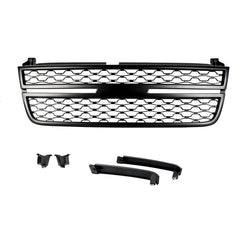 Front Upper Grille Black For 2005/2006/2007 Chevy Silverado 1500 2500HD 3500 Pickup
