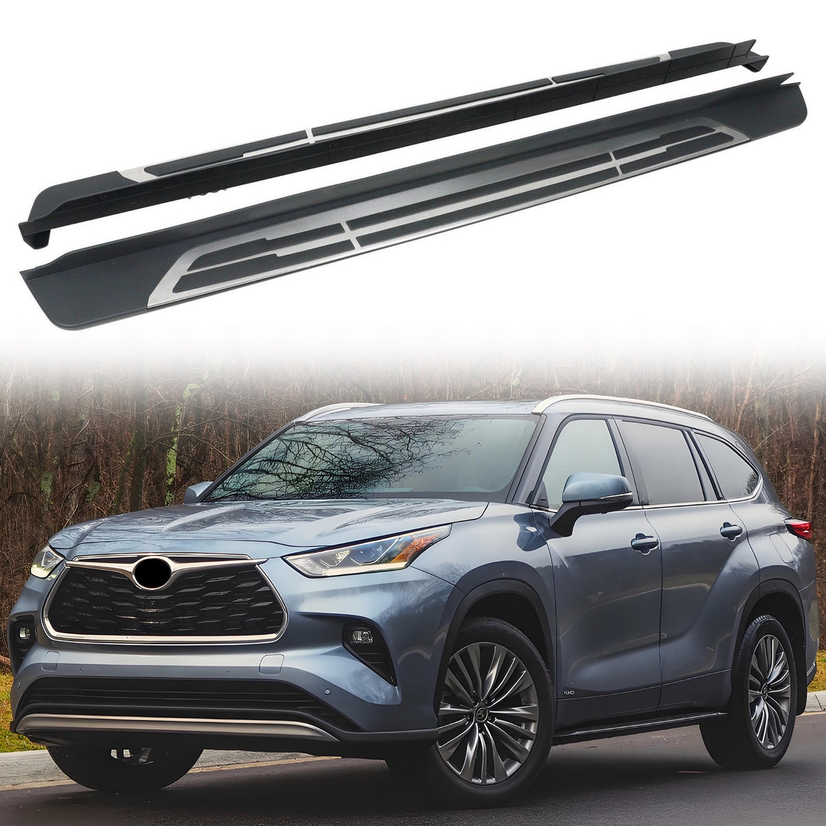 Running Boards Side Steps Nerf Bar Set For 2020 2021 2022 2023 Toyota Highlander