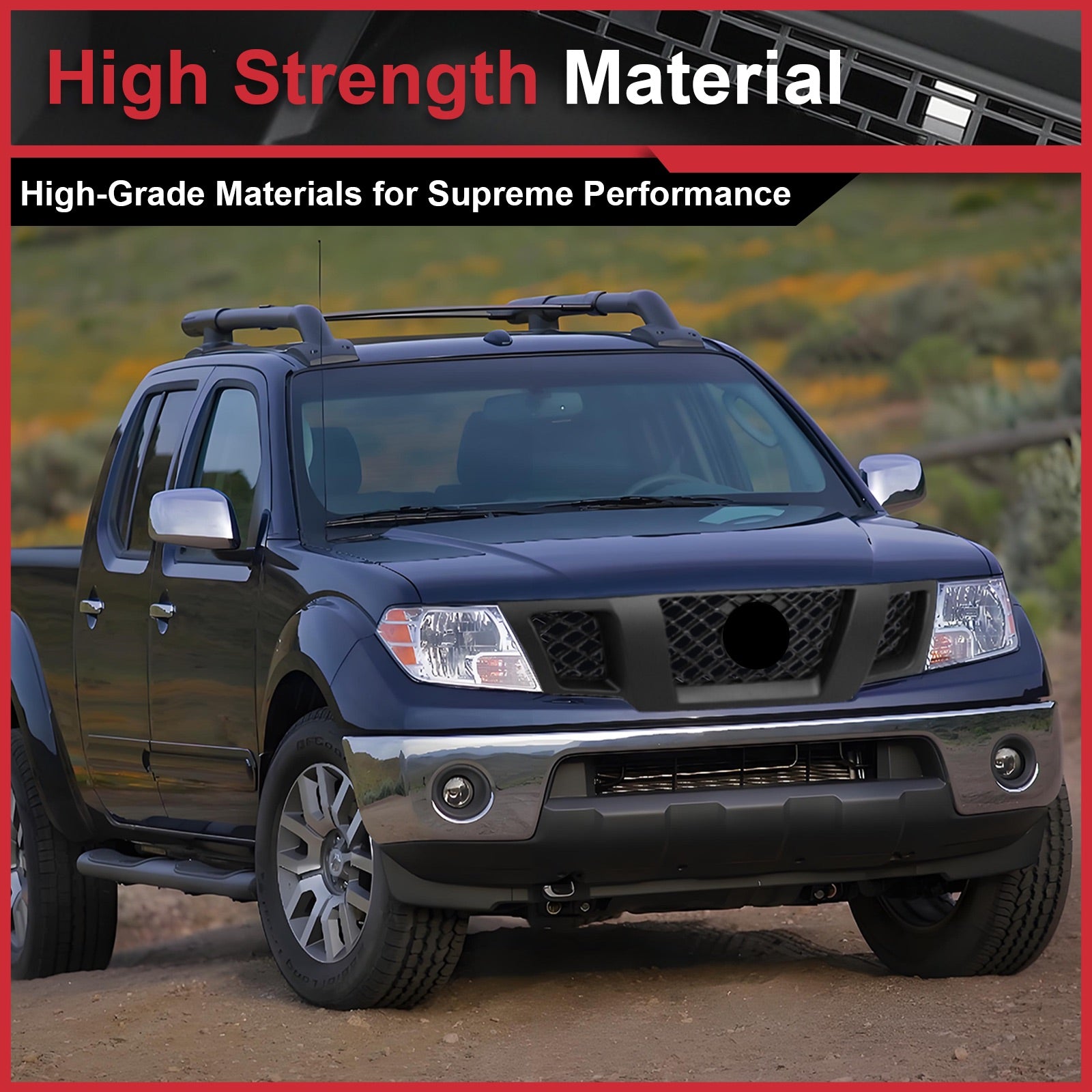 Labwork Front Upper Grille For Nissan Frontier 2009 10-2021 Matte Black ABS