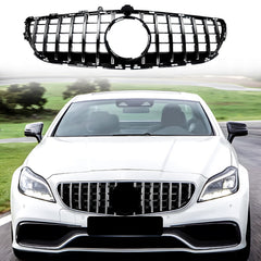 GT R Front Grille For Mercedes Benz W218 CLS400 CLS550 2015-2018 Chrome+Black
