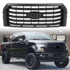 For Ford F150 F-150 2015-2017 Matte Black Front Bumper Upper Grille Hood Grill