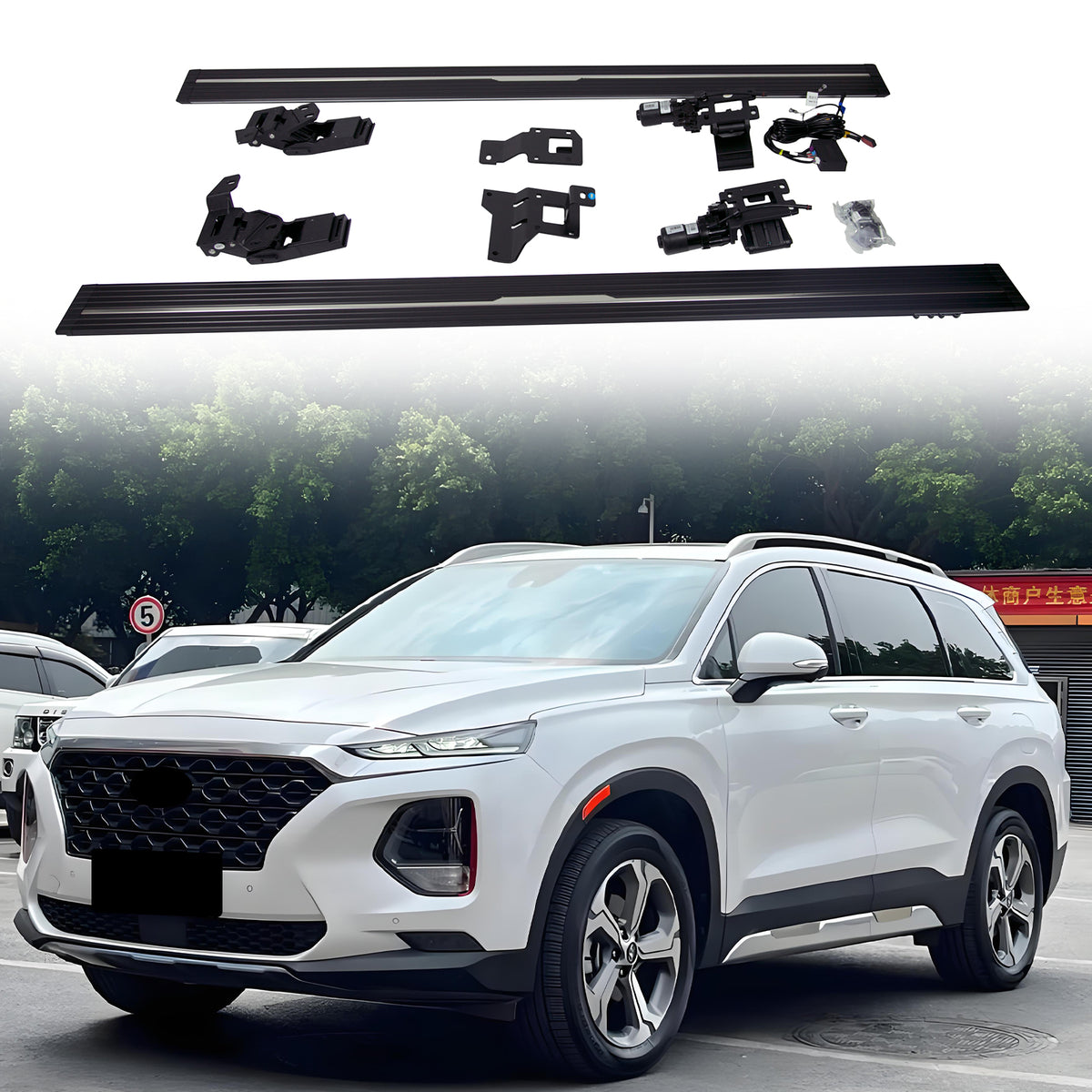 Deployable Electric Running Board Side Steps fit for HYUNDAI NEW Santa Fe 2018-2023