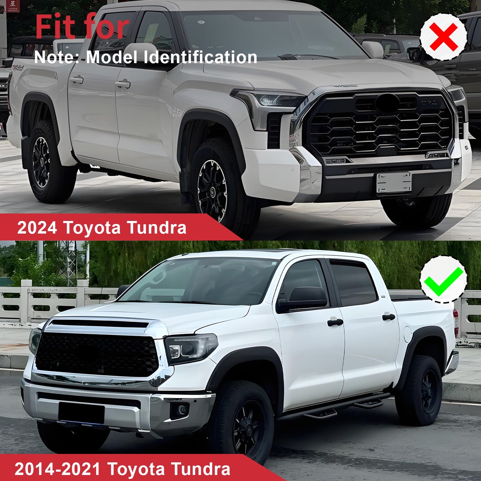 Fit For Toyota Tundra 2014-2021 Front Upper Hood Bulge Molding Grille Trim