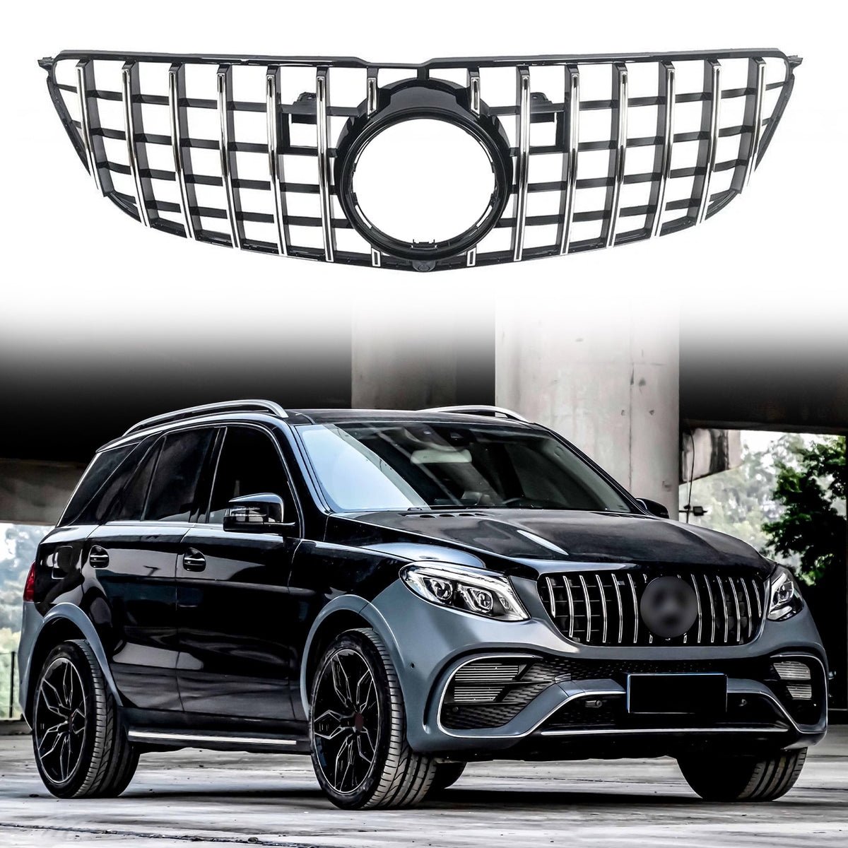 For 2016/2017/2018/2019 X166 GLS-Class Front Bumper Grille GT W/ CAMERA HOLE