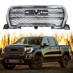 For GMC Sierra 1500 Denali 2019-2021 Front Upper Grille Chrome New Factory Style