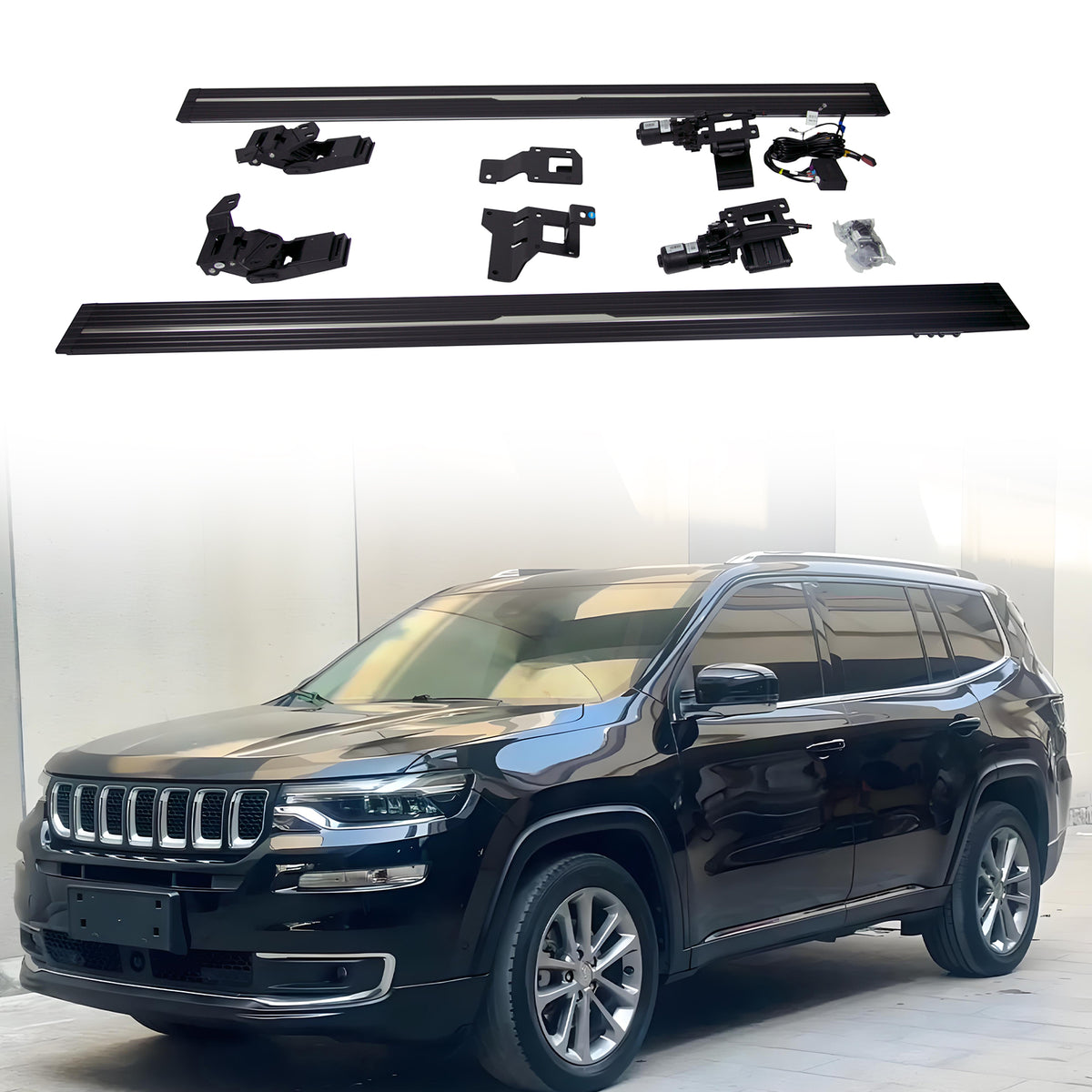 Deployable Electric Running Board Side Steps fit for JEEP GRAND COMMANDER 2018-2025 with side skits
