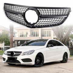 Diamond Grill Fit W207 E-CLASS Coupe Facelift 2014/2015/2016/2017 Black W/o Camera Hole