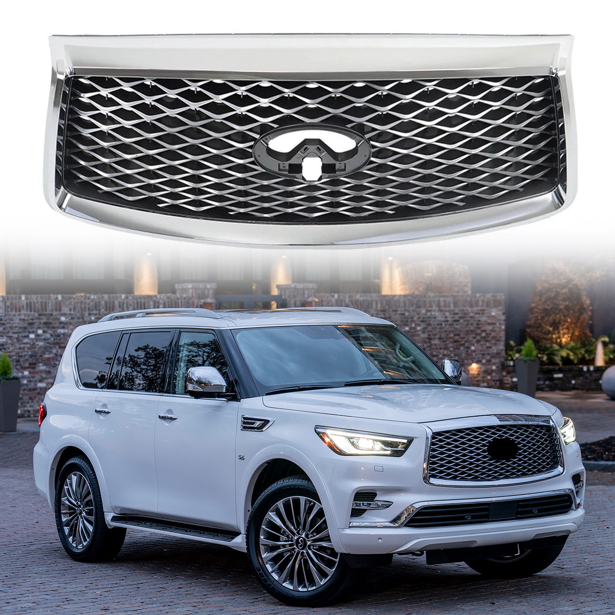 For 2018/2019/2020/2021 Infiniti QX80 Front Bumper Grille Assembly W/ Camera 623106GW0A