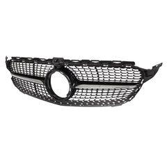 Front Grill Diamond Grille Black w/camera Hole Fit For W205 C-CLASS 2019/2020/2021