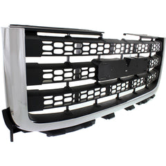 Grille Chrome with Textured Black For 2011/2012/2013/2014 GMC Sierra 2500 HD Sierra 3500 HD
