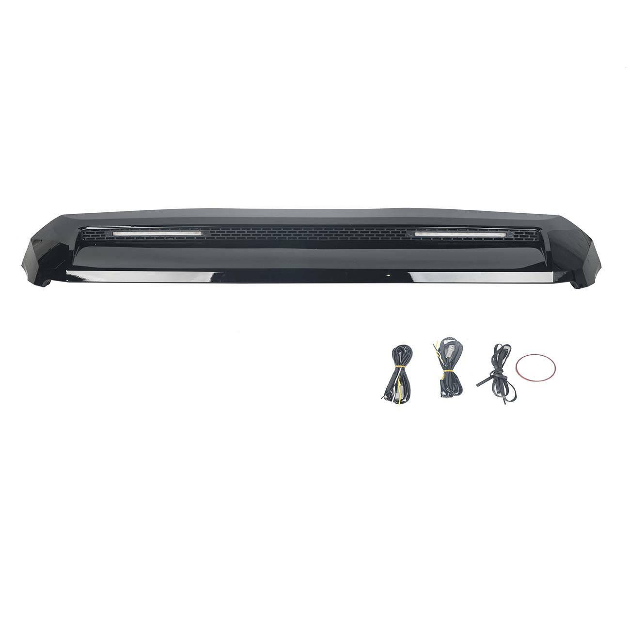 For 2014/2015/2016/2017/2018/2019/2020/2021 Toyota Tundra W/Light Bar Front Upper Hood Bulge Molding Grille Trim