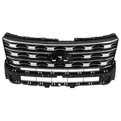 For Ford Explorer 2018-2019 Front Bumper Upper Grille w/Chrome Mesh Style Grill