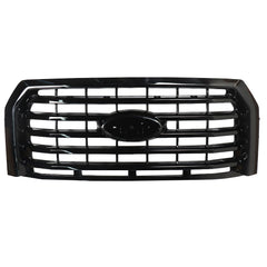 For 2015/2016/2017 Ford F150 Front Bumper Upper Grille ABS Gloss Black Horizontal