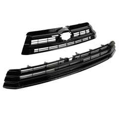 Front Upper and Lower Grille Grill For Toyota Highlander 2017/2018/2019 Gloss Black