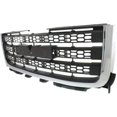 Grille Chrome with Textured Black For 2011/2012/2013/2014 GMC Sierra 2500 HD Sierra 3500 HD