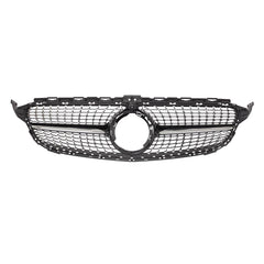 Front Grill Diamond Grille Black w/camera Hole Fit For W205 C-CLASS 2019/2020/2021