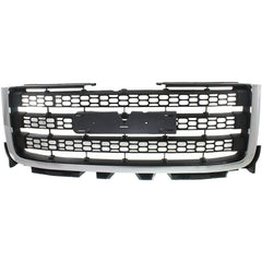 Grille Chrome with Textured Black For 2011/2012/2013/2014 GMC Sierra 2500 HD Sierra 3500 HD