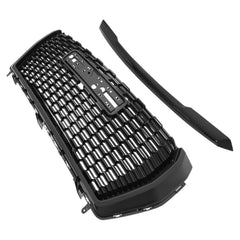 Smooth black front grille and grill cover molded decoration Fit for 2021/2022/2023 GMC Yukon Denali