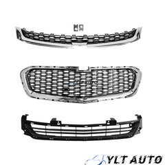 Fits 2014/2015/2016 Chevrolet Malibu Front Upper Center Lower Grille Grill Set 3pcs